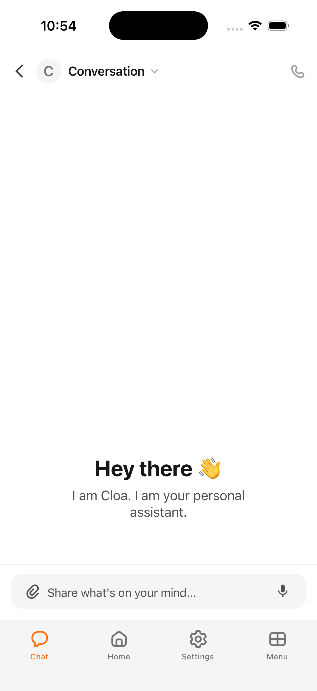 Chat conversation with Cloa