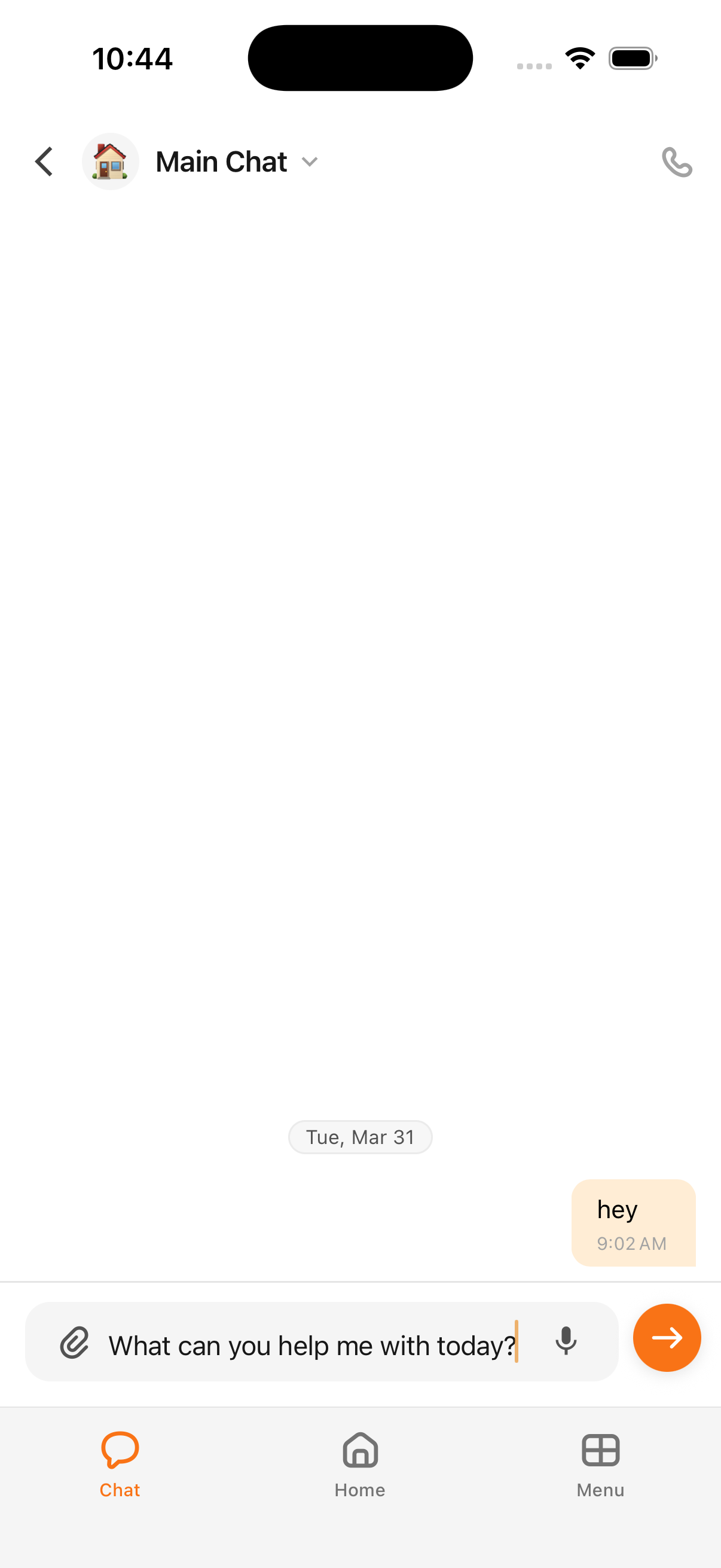 Chat input with microphone button