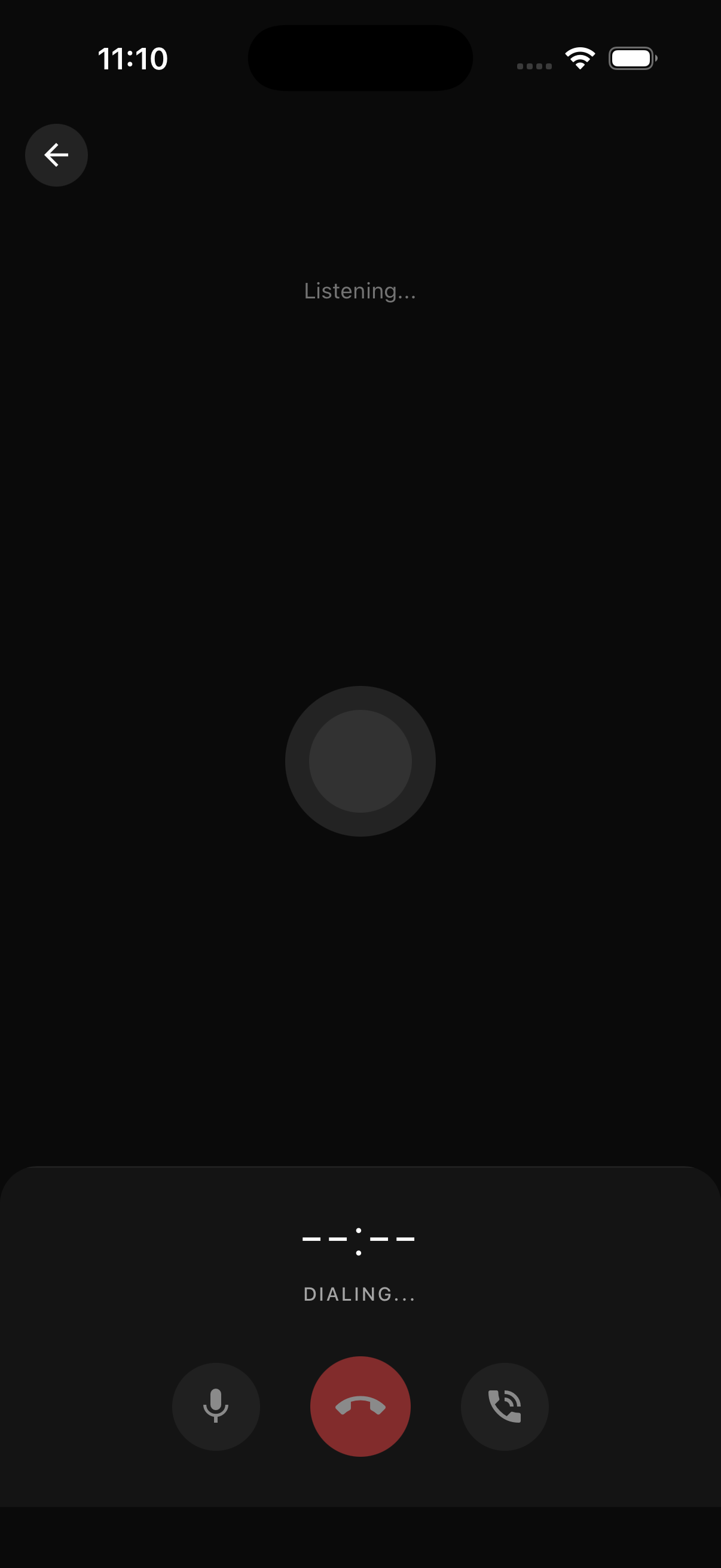 Voice call screen with Cloa