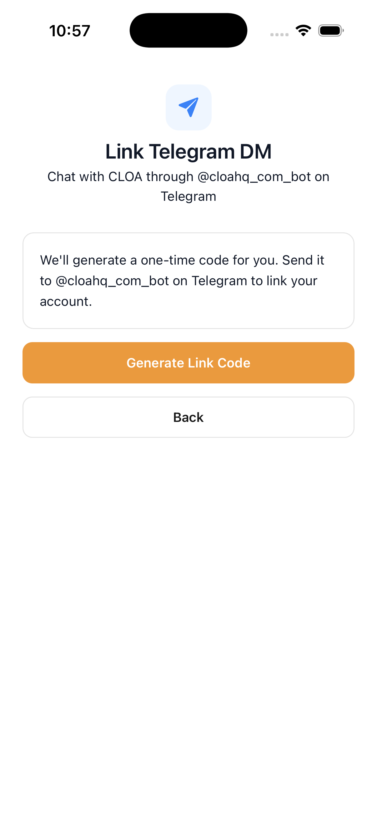 Telegram Bot integration in Cloa
