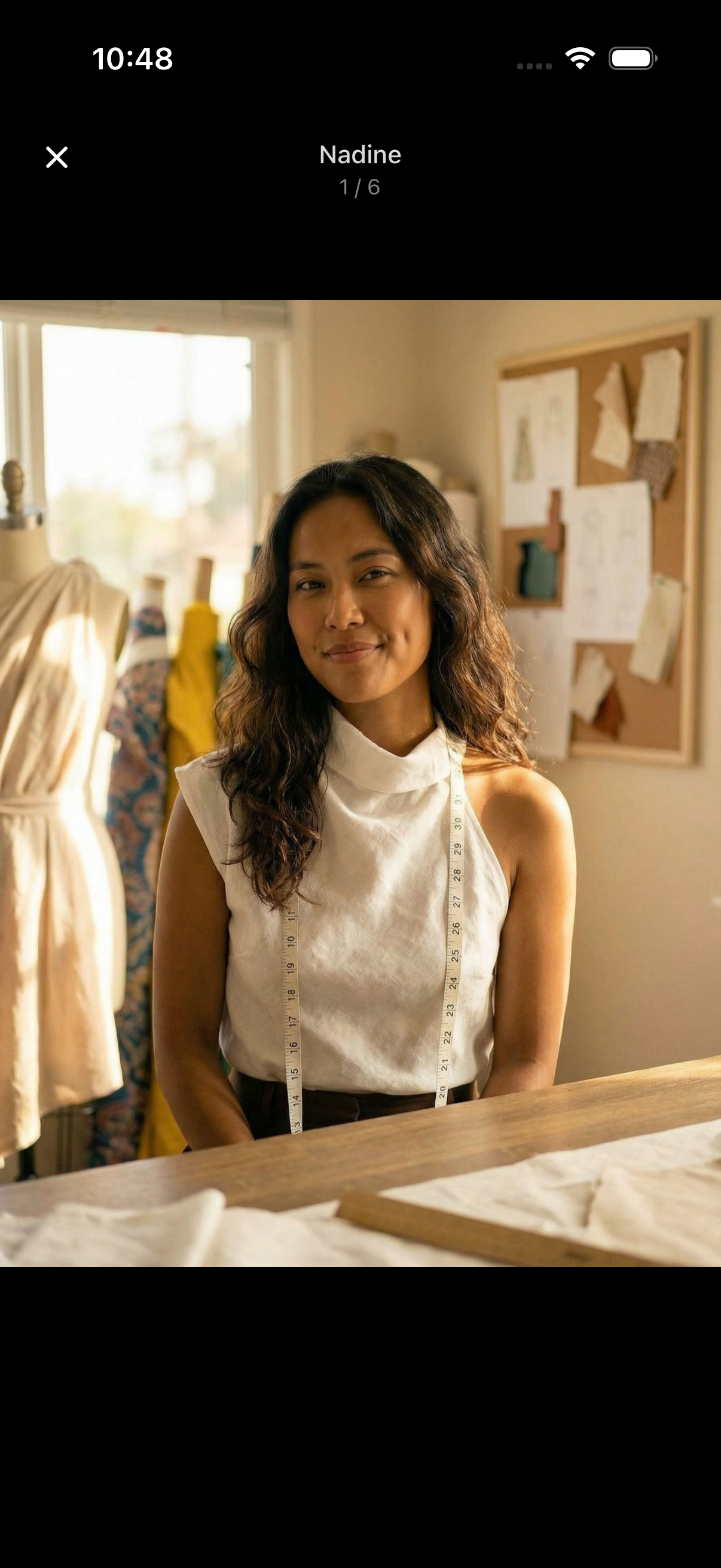 Fullscreen photo gallery showing companion portrait